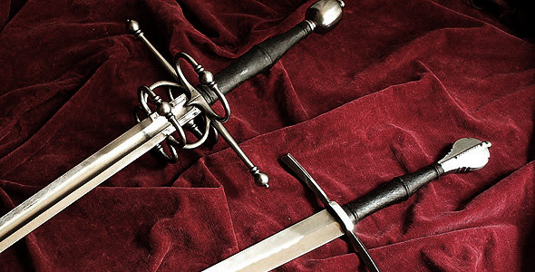 Gotické, jeden a půl ruční meče